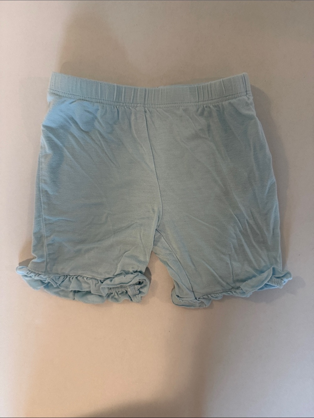 Posh Peanut Light Blue Ruffle Shorts